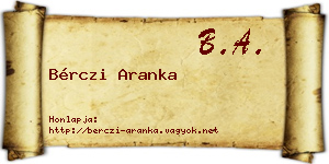 Bérczi Aranka névjegykártya